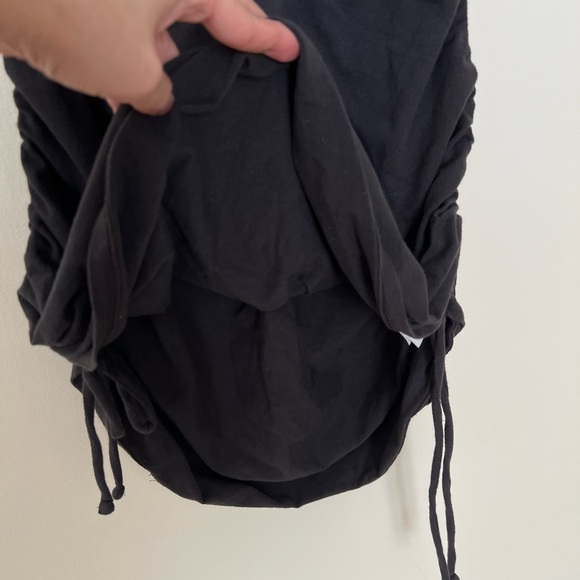 Hollister Womens Mini Dress Small Boat Neck Ruched Bodycon Gray Casual Summer - Picture 8 of 12